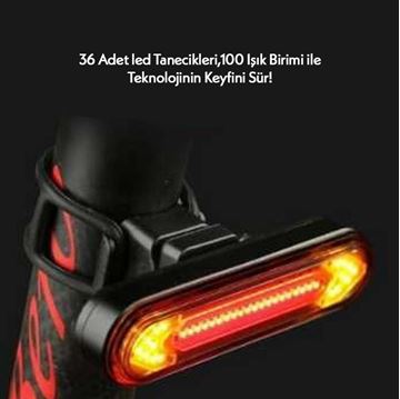 LAMBA SİNYAL LED WİRELLES USB Lİ BİSİKLET Resimi