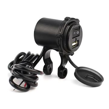TELEFON ŞARJ CİHAZI 1.5A MOTOSİKLET USB Resimi