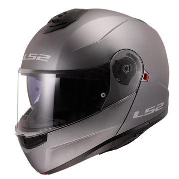 LS2 STROBE 2 MAT TITANIUM KASK ÇENE AÇILIR Resimi