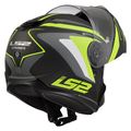 LS2 STROBE 2 PHANTOM MAT TITANIUM-NEON SARI KASK ÇENE AÇILIR Resimi