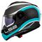 LS2 STROBE 2 VICTORY MAT TITANIUM-BEYAZ-METAL MAVİ KASK ÇENE AÇILIR Resimi