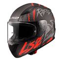 LS2 RAPID 2 RAVEN MAT SİYAH-BEYAZ-KIRMIZI KASK Resimi