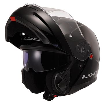 LS2 STROBE 2 PARLAK SİYAH KASK ÇENE AÇILIR Resimi
